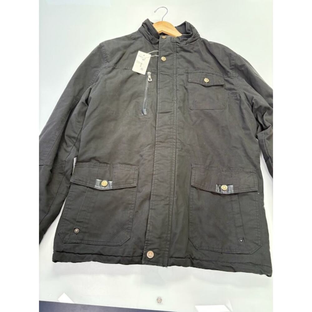 NWT New Trend Winter Jacket Fleece Lined Zip-Up Front Pockets Black Mens Size XL